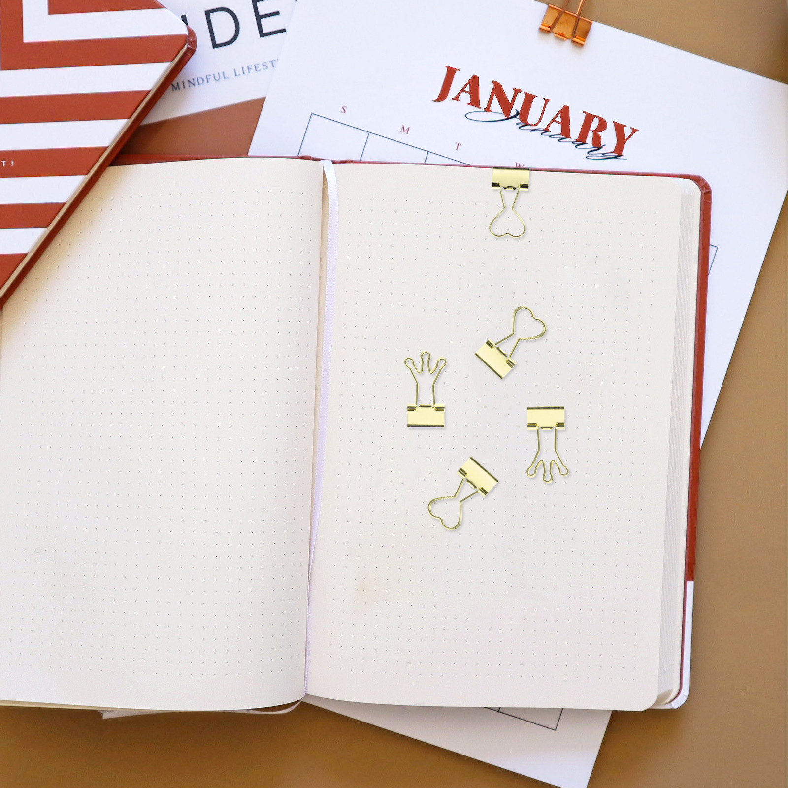 Binder Clip Assorted - 10 قطع مشابك ورقية معدنية على