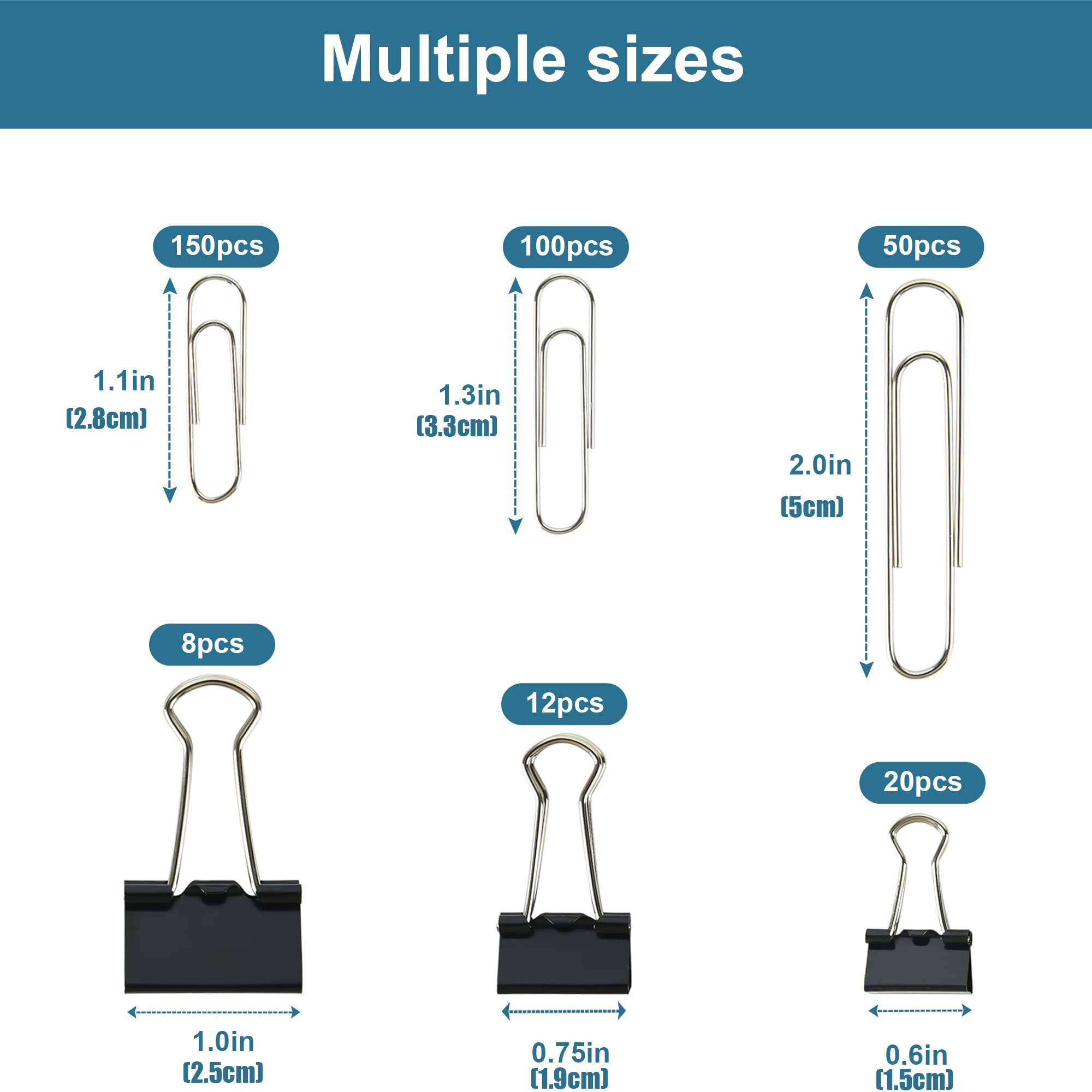 مجموعة مشابك ورقية متنوعة الأح - مراجعة Binder Clip Assorted وسعره