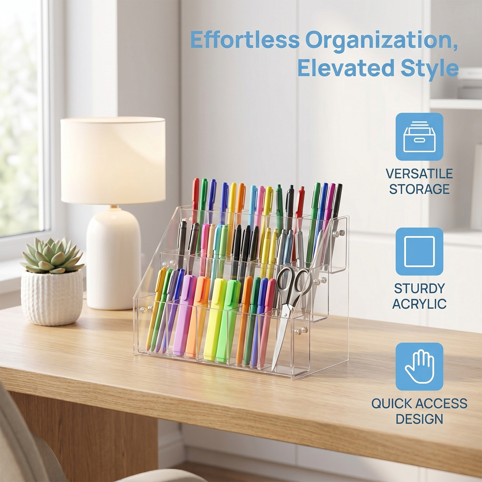 حامل أقلام عصري من الأكريليك ا - مراجعة Stationery Office Supply Store وسعره