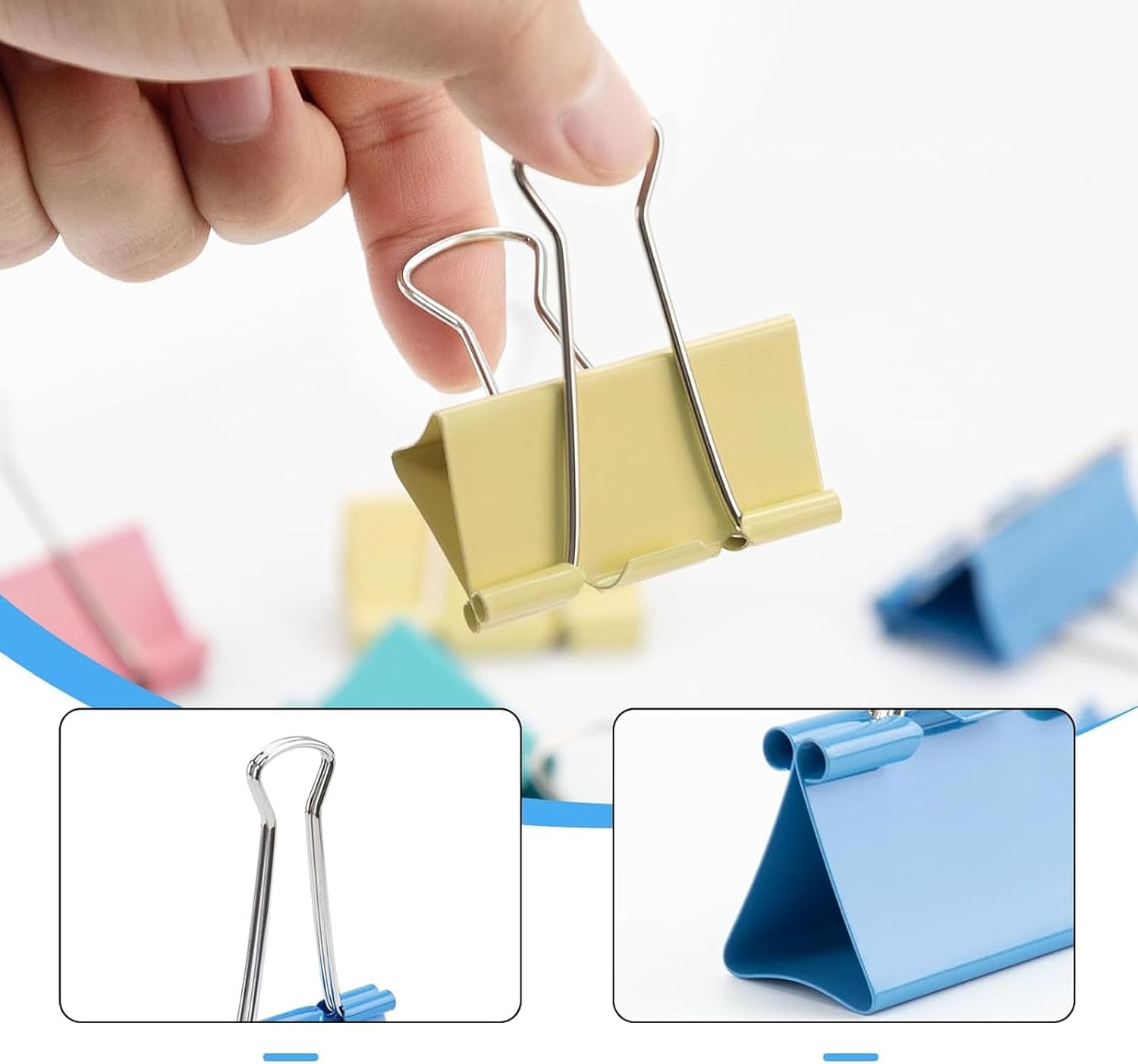 مشابك قابلة للطي، 40 مشبك ورق، - مراجعة Binder Clip Assorted وسعره