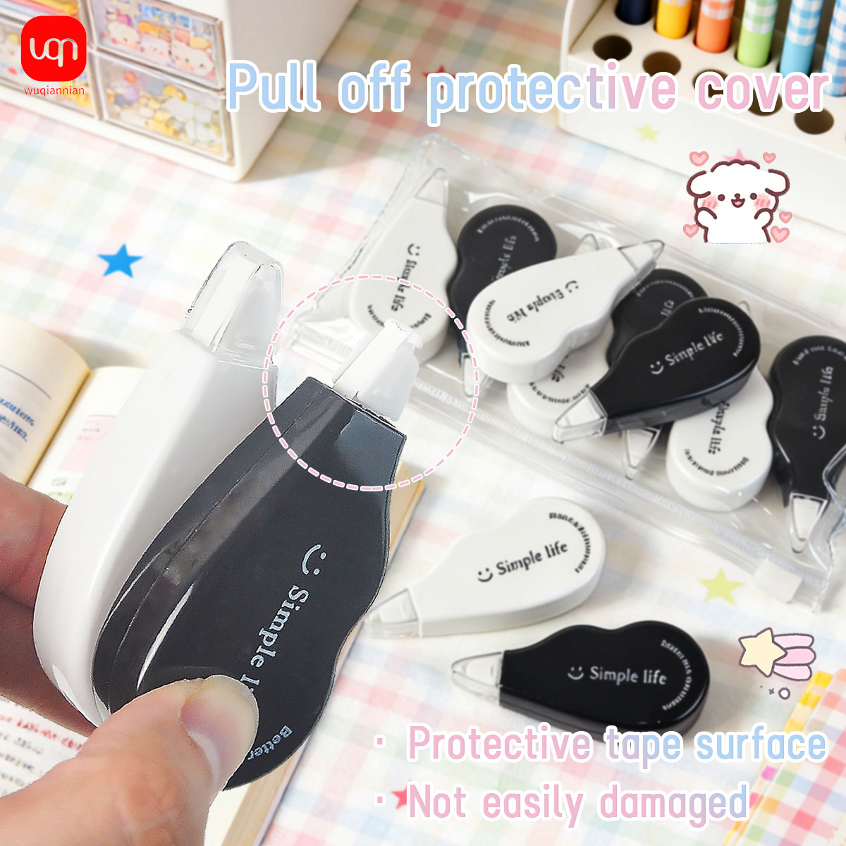شريط تصحيح صغير أسود وأبيض من  - مراجعة Office Supply Office Stationery Items وسعره